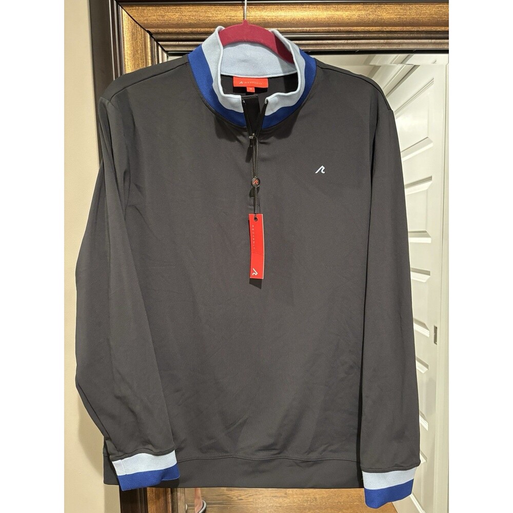 Redvanly Dunham Quarter Zip Pullover Mens Medium NWT Stretch Knit Golf  Black